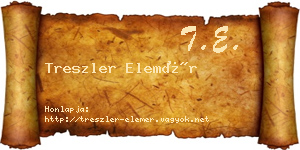 Treszler Elemér névjegykártya